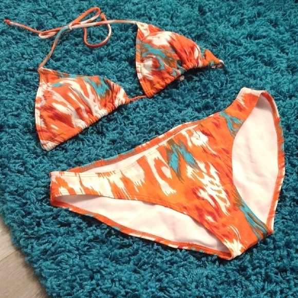 Orange and Blue Bikini Set - Picture 3 of 11